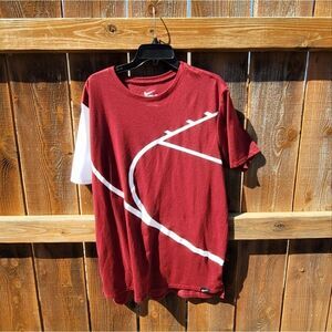 The Nike Tee Dri Fit Basketball Graphic Crimson White size Large